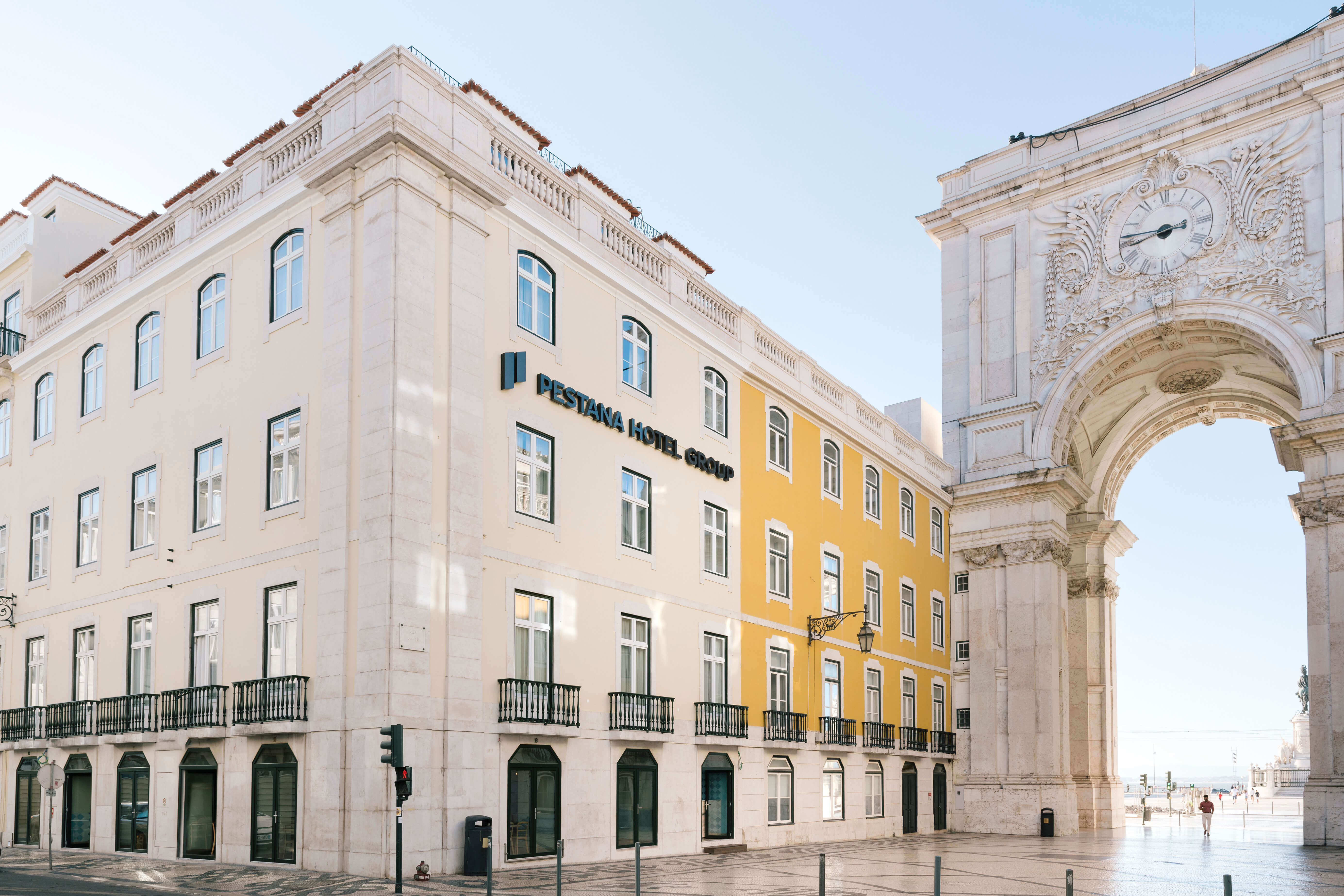 Edifício do Pestana Rua Augusta Lisboa, Hotel na Baixa de Lisboa, situado ao lado do Arco da Rua Augusta e Praça do Comércio