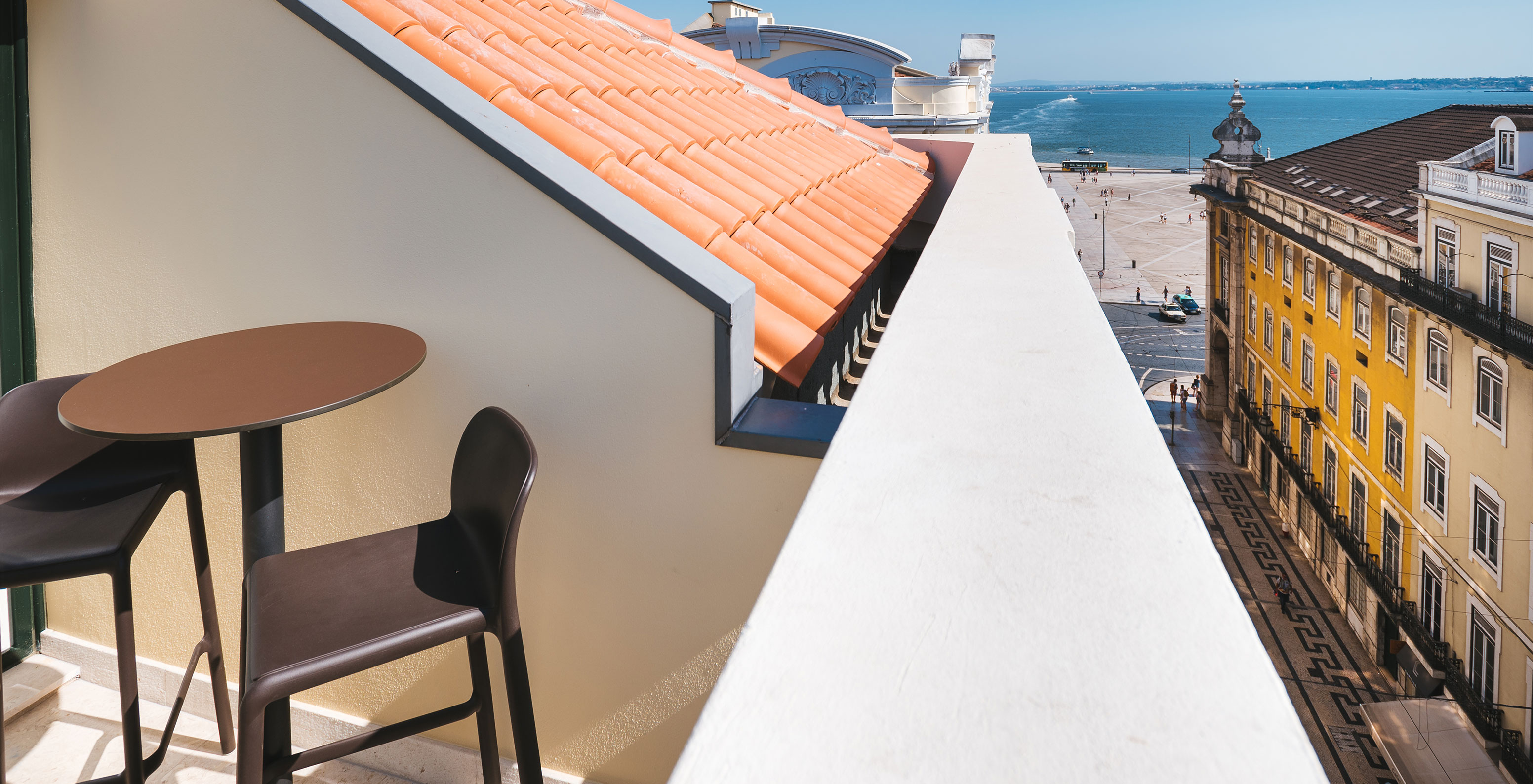 The CR7 Suite at Pestana CR7 Lisboa has a rooftop balcony with views over the Tagus River