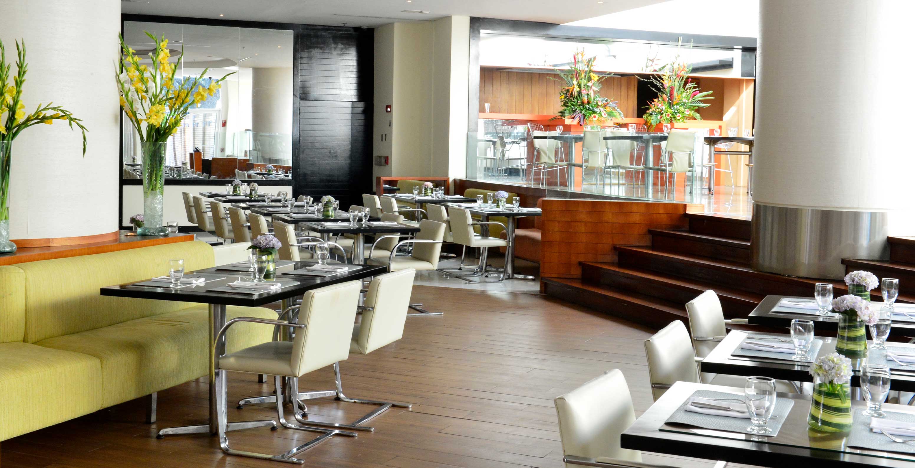 The Ribeira Brava restaurant in Caracas has an elegant, cozy atmosphere with cushioned chairs