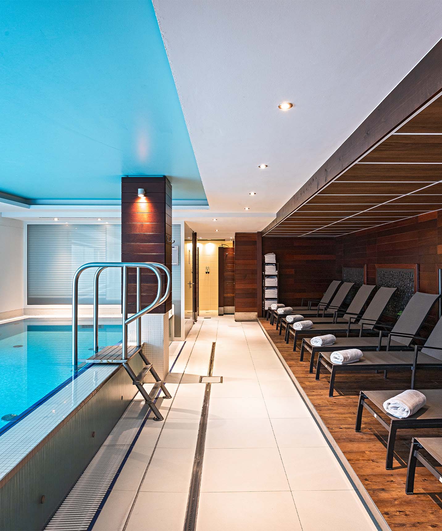 Pestana Berlin, central hotel in Berlin next to Tiergarten, has an indoor pool with loungers and towels