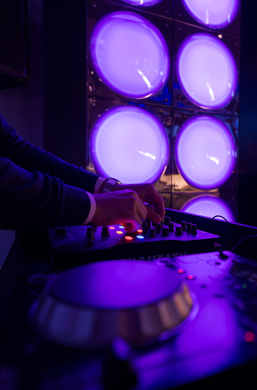 DJ playing music at the bar of Pestana CR7 Lisbon in downtown Lisbon