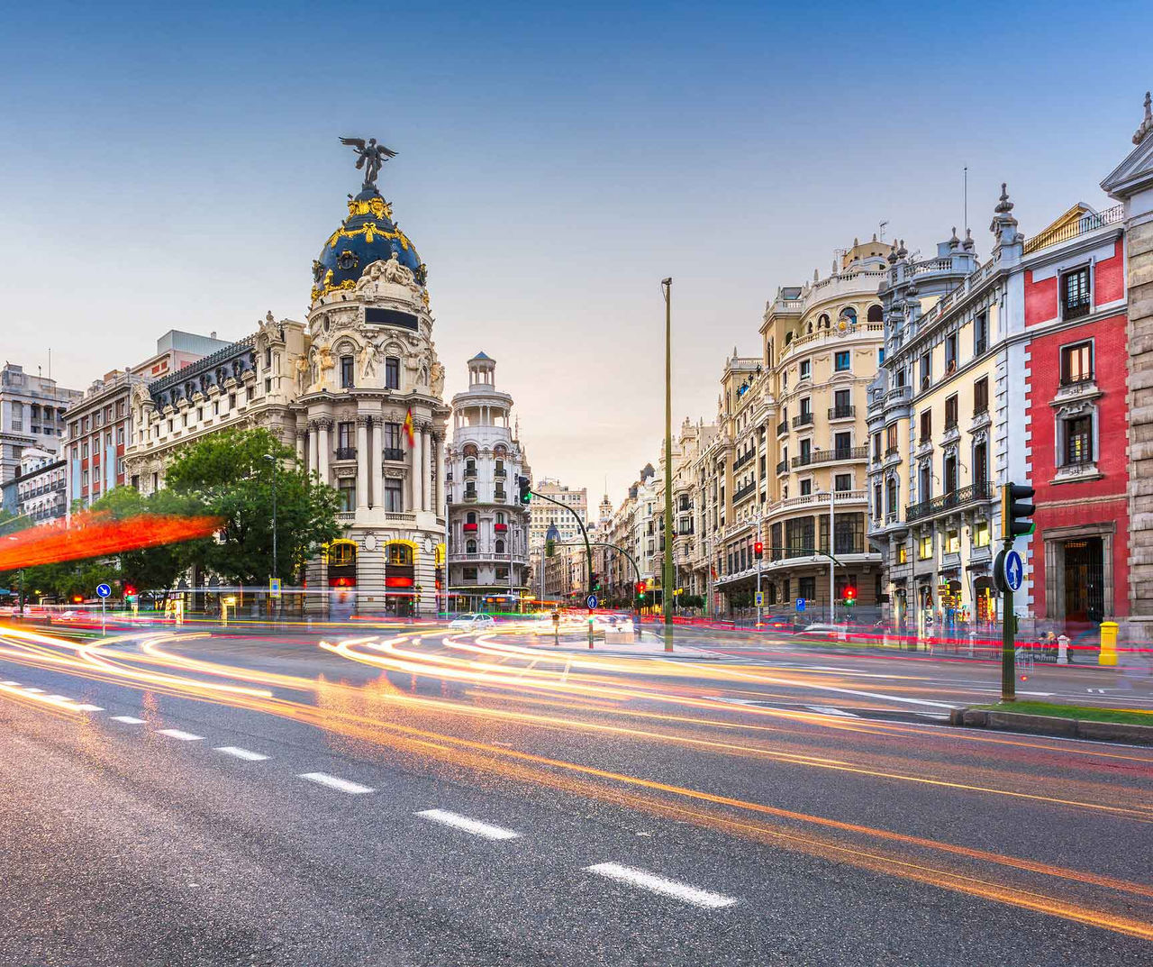 Gran Vía Avenue in Madrid Stay at a Pestana hotel in Madrid and discover the vibrant Gran Vía, one of the main avenues in the city